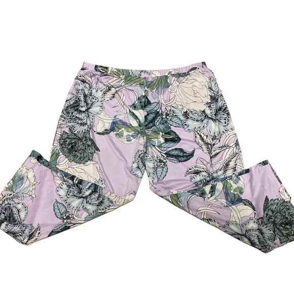 Linea Donatella Palm Garden Cami & Pant Pajama Set Size Large Lilac - Picture 10 of 11